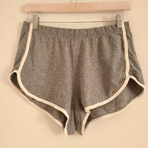 Women's Gray Athletic Shorts with White Trim